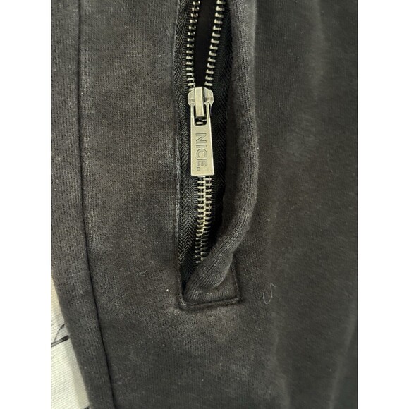 NICE KICKS Mens Essentials Sweatpant Jogger Sz L Black Logo Drawstring Pants - Picture 9 of 16